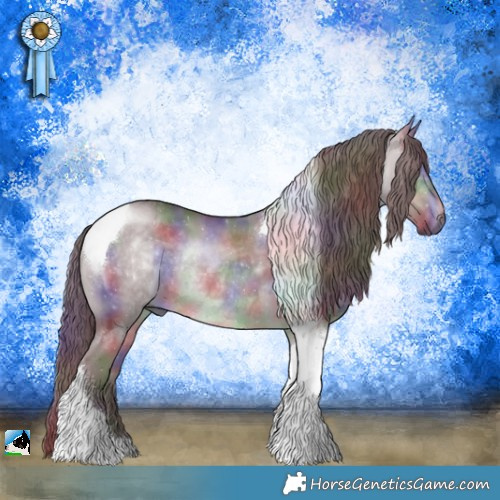 Horse Color:Nacre Chocolate Brown Chinchilla Dun Tobiano Rabicano 