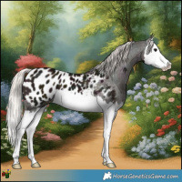Horse Color:Midnight Silver Black Splash Near Leopard 
