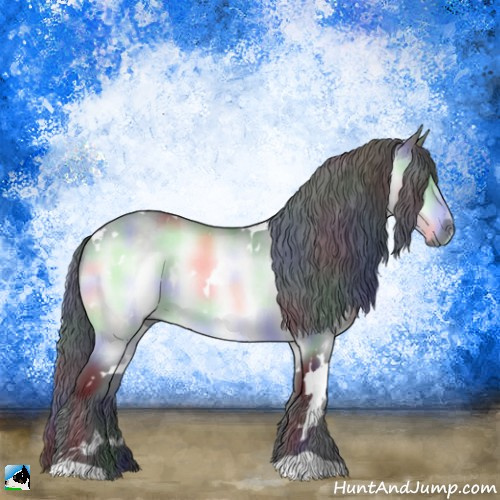 Horse Color:Nacre White Spotted Brown Chinchilla Rabicano