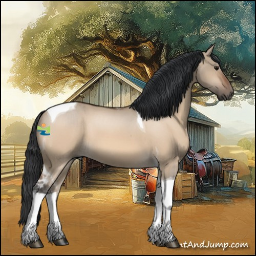 Horse Color:Bay Dun Tobiano 