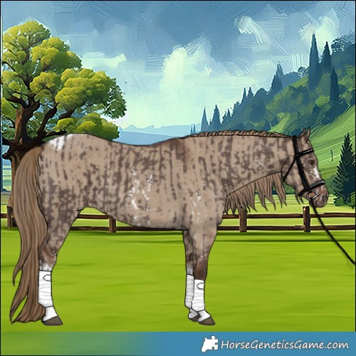 Horse Color:Liver Chestnut Sabino and Liver Red Dun Tobiano Rabicano