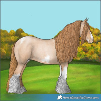 Horse Color:Red Roan Pearl Tobiano Frame 