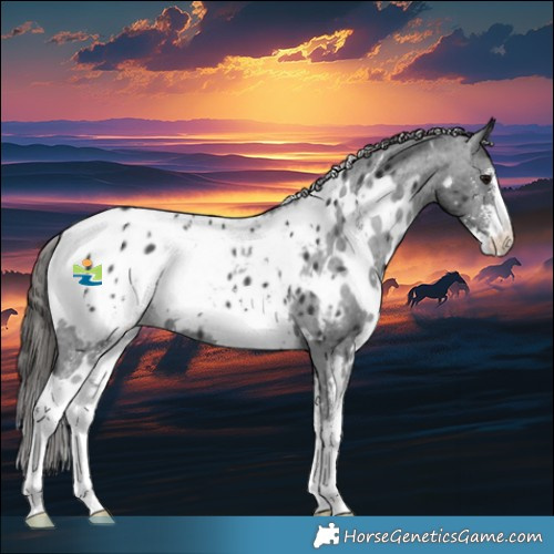 Horse Color:White Spotted Black Sabino Appaloosa 