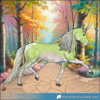 Horse Color:Watercolor White Spotted Chocolate Palomino Tobiano 