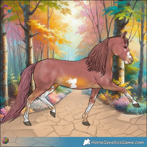 Horse Color:Watercolor White Spotted Chestnut Rabicano 