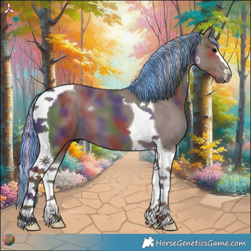 Horse Color:Painted Nacre Silver Black Tobiano 