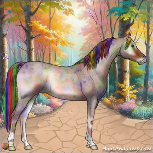 Horse Color:Painted Nacre Red Onyx Roan 