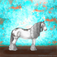 Horse Color:White Spotted Grullo Splash Frame