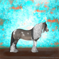 Horse Color:White Spotted Grullo Tobiano Frame 