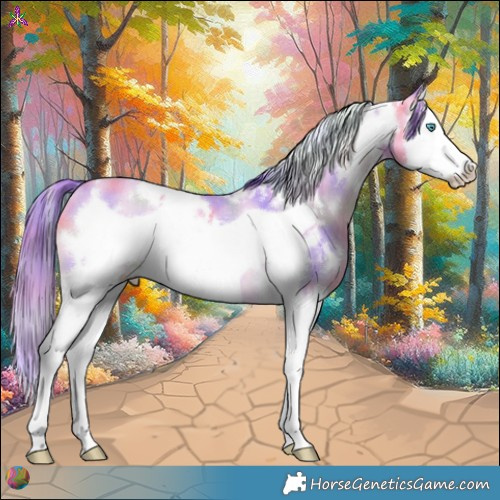 Horse Color:Nacre Watercolor White Spotted Amber Cream Champagne Dun Splash Frame Rabicano 