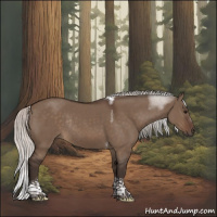 Horse Color:Silver Brown Dun Tobiano Rabicano