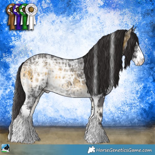 Horse Color:Buckskin Ice Onyx Mushroom Sabino Rabicano 