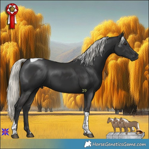 Horse Color:Liver Chestnut Mushroom Tobiano 
