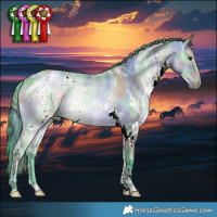 Horse Color:Nacre Watercolor White Spotted Brown Ice Dun