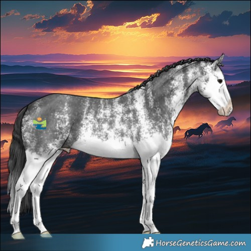 Horse Color:White Spotted Black Splash 