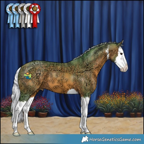 Horse Color:Watercolor White Spotted Silver Bay Ice Splash 