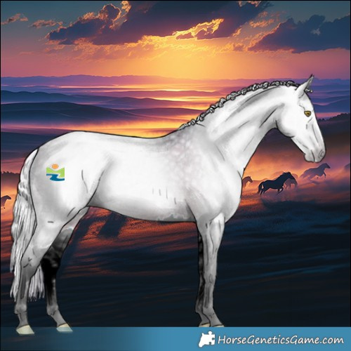 Horse Color:Gray Watercolor White Spotted Silver Amber Champagne Ice Splash 
