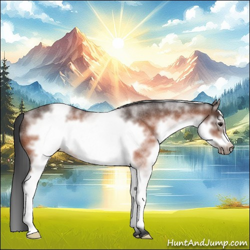 Horse Color:White Spotted Brown Roan Frame