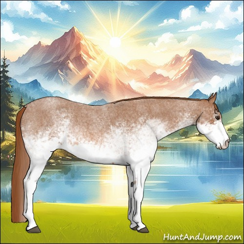 Horse Color:White Spotted Red Roan 