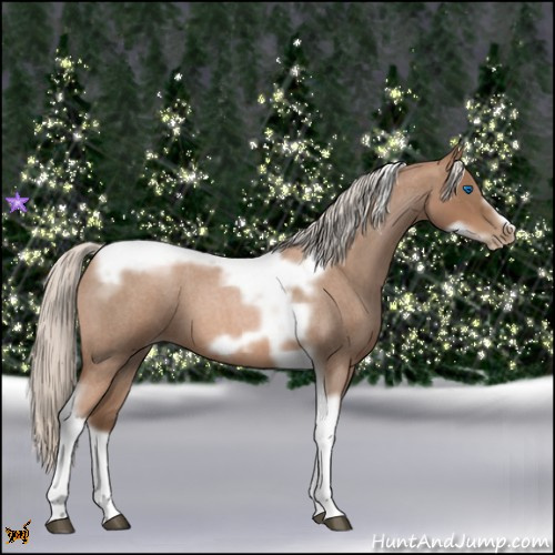 Horse Color:Silver Blue Roan Pearl Tobiano Frame