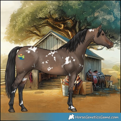 Horse Color:White Spotted Brown Dun Rabicano 