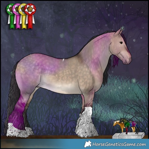 Horse Color:Brown Dun Tobiano 