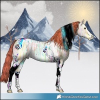Horse Color:Watercolor Chestnut Ice Tobiano 