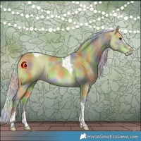 Horse Color:Nacre Watercolor Silver Bay Splash Tobiano 