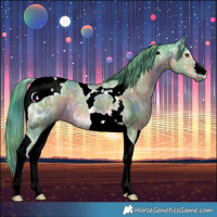 Horse Color:Nacre Watercolor Liver Chestnut Ice Tobiano 