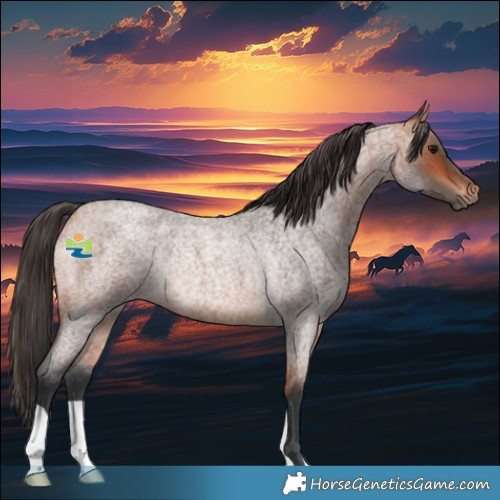 Horse Color:Bay Roan Rabicano 