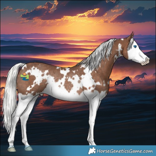 Horse Color:White Spotted Silver Black Splash Rabicano 