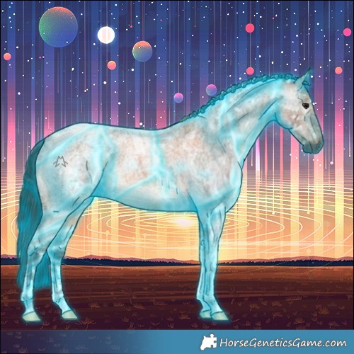 Horse Color:Gray Thunderstruck Bay Ice Roan Dun Tobiano 