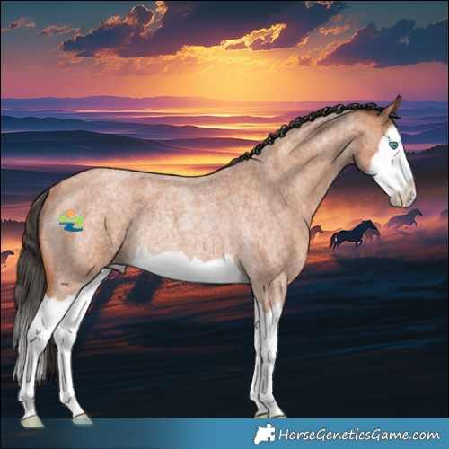 Horse Color:Bay Roan Splash Rabicano 