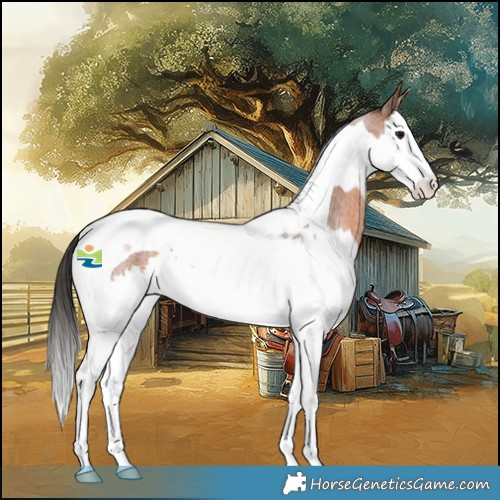Horse Color:Bay Roan Splash Tobiano 