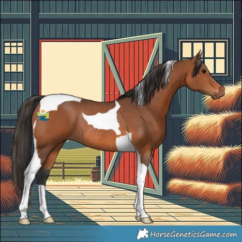 Horse Color:Bay Tobiano Rabicano 
