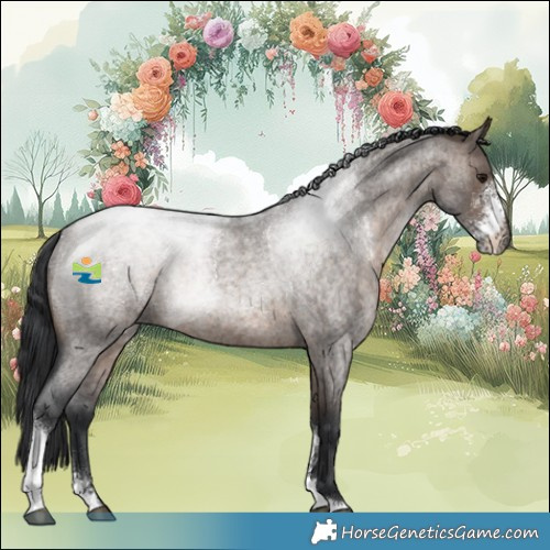 Horse Color:Brown Roan Dun Sabino 