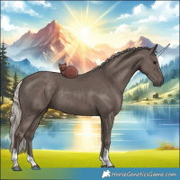 Horse Color:Silver Black Tobiano Rabicano 