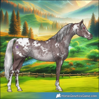 Horse Color:White Spotted Chocolate Silver Black Chinchilla Sabino 