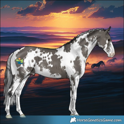 Horse Color:White Spotted Grullo Sabino 