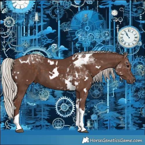 Horse Color:White Spotted Silver Black Tobiano 