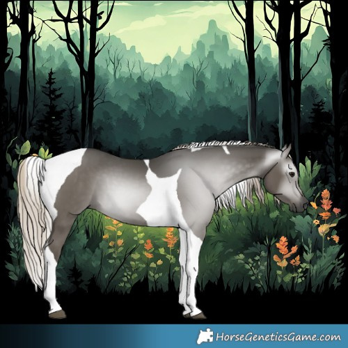Horse Color:Gray Silver Smoky Grullo Tobiano