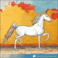 Horse Color:Chestnut Tobiano Frame Snowcap 