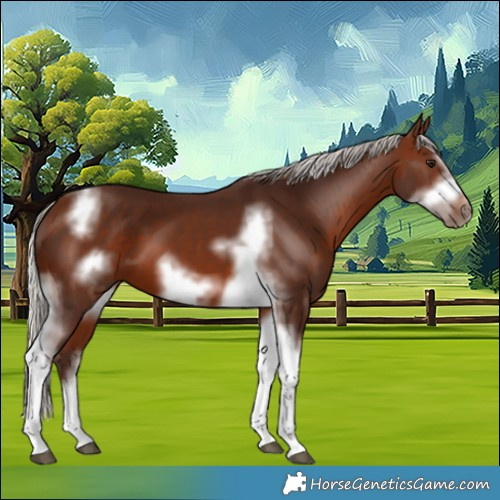 Horse Color:Silver Brown Sabino Tobiano Frame