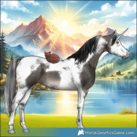 Horse Color:Gray Brown Ice Dun Splash Tobiano