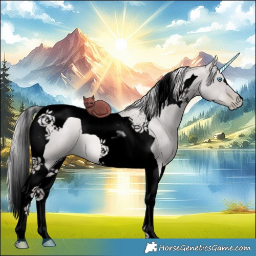 Horse Color:Void Platinum Liver Red Dun Snowdrop Tobiano 