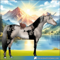 Horse Color:Void Liver Red Dun Ice Mushroom Tobiano