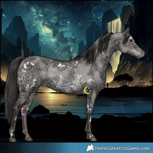 Horse Color:Platinum White Spotted Liver Red Dun Ice