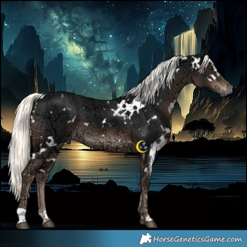 Horse Color:White Spotted Liver Chestnut Ice Mushroom 