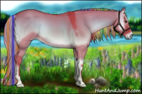 Horse Color:Painted Watercolor Liver Red Dun Roan Onyx