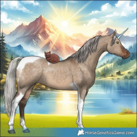 Horse Color:Silver Brown Dun Tobiano 